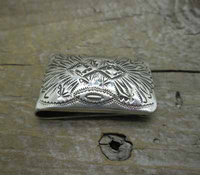 Native American  - Silver Stamped Money Clip